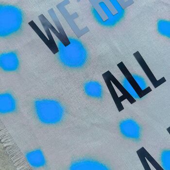 Polka Dot Hand Printed Repurposed Linen Wall Hanging Print, 2 of 7