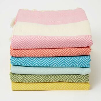 Turkish Hammam Towels Rainbow Bright Mixed Bundle, 6 of 12