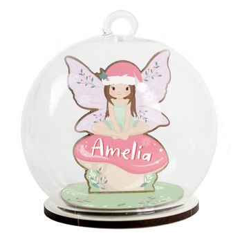 Personalised Wooden Fairy Glass Bauble, 2 of 3