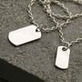 Sterling Silver Small Solid Dog Tag Necklace, thumbnail 5 of 6