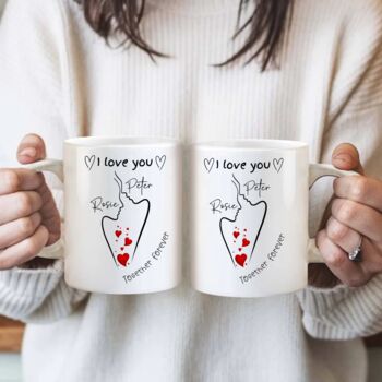 Abstract Love Sketch Personalised Mug, 2 of 5
