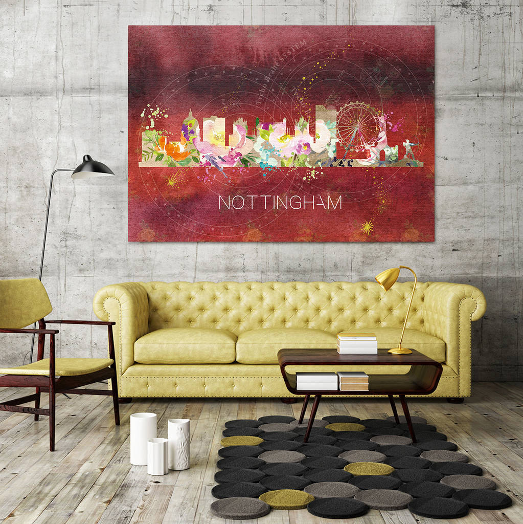 Nottingham Cityscape Fine Art Skyline By Natalie Ryan Design