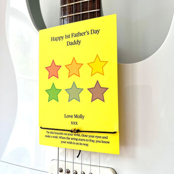 Happy First Fathers Day Daddy Card With Star Bracelet, 2 of 5