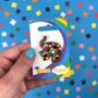 Elmer Jumping Left Enamel Pin Badge, thumbnail 1 of 2