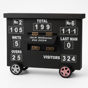 Personalised Cricket Scoreboard Desk Tidy, 2 of 7