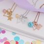 Personalised Childs Heart Necklace With Birthstones, thumbnail 5 of 12