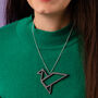 Geometric Origami Bird Necklace, thumbnail 1 of 5