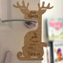 Personalised Reindeer Santa Stop Here Door Hanger, thumbnail 1 of 4