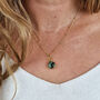 18ct Gold Plated Emerald Crystal Charm Necklace, thumbnail 2 of 7