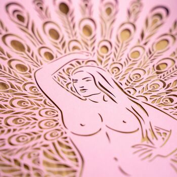 Empowering 'Adore Every Inch' Pink Papercut Wall Art, 2 of 9