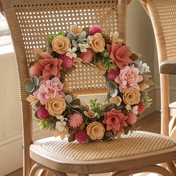 Personalised Blush Meadow Floral Door Wreath, 2 of 6