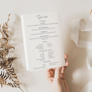 Wedding Table Menu Green And Gold Leaf, 3 of 4