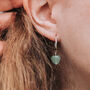 Green Aventurine Heart Open Hoop Earrings, thumbnail 1 of 5