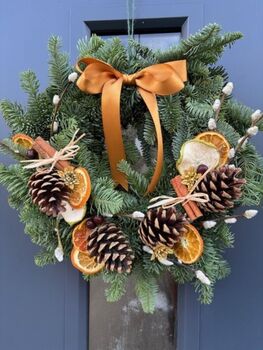 Christmas Door Wreath Live Flowers, 2 of 3