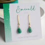 Emerald Threader Earrings, May Birthstone Gift, thumbnail 2 of 9