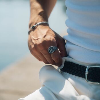 Men's Silver Saint Christopher Stainless Steel Signet Ring, 12 of 12
