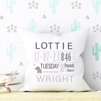New Baby Cushion Birth Announcement, 6 of 8