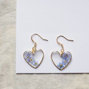 Forget Me Not Love Heart Sterling Silver Earrings, 4 of 5