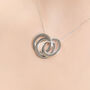 Personalised Heavy Sterling Silver Triple Interlinked Circles Necklace, thumbnail 4 of 12