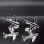 Plane Silver Cufflinks Gift Pilor Airplane, thumbnail 3 of 4