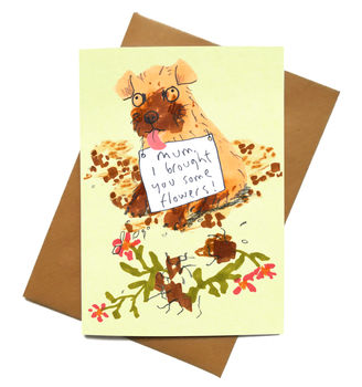 Say It With Flowers Dog Mothers Day Card, 2 of 2