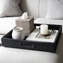 Marbury Black Rattan Square Tray, thumbnail 3 of 4