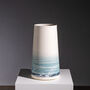 Handmade Conical Blue Seascape Vase, thumbnail 1 of 4