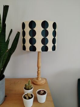 Blue Circles Lampshade Handmade Striking Blue Geometric Lampshade Table Floor Or Ceiling Pendant, 2 of 8