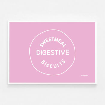 Digestive Biscuit Print Four Colour Options, 4 of 10