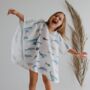Baby Muslin Hooded Cape Poncho Whale Baby Gift, thumbnail 3 of 12