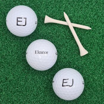 Three Branded Golf Balls Personalised With Any Name Or Initials, 2 of 7