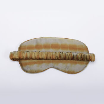 100% Silk Eye Mask Tie And Dye Grey And Gold, 7 of 7