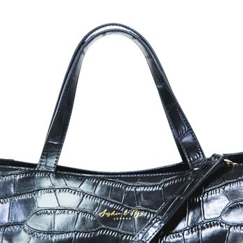 'Calista' Leather Zip Tote Bag, 5 of 5