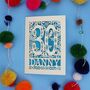 Personalised 30th Birthday Card Papercut Woodland Design, thumbnail 5 of 8