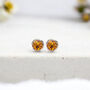 Sterling Silver November Citrine Birthstone Stud Earrings, thumbnail 3 of 9