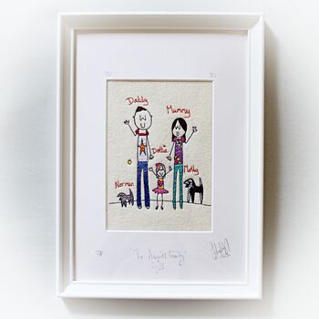 Personalised Family Picture Portrait Embroidery, 3 of 12