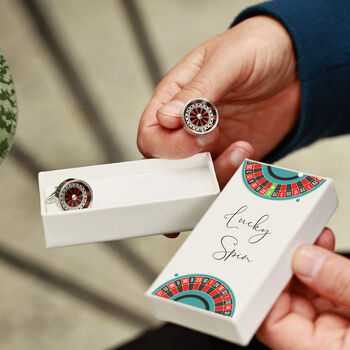 Lucky Spin Roulette Table Cufflinks In A Gift Box, 2 of 11