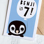 Penguin Kids Birthday Card 4th, 5th, 6th, 7th, 8th, 9th, thumbnail 3 of 4