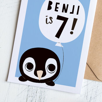 Penguin Kids Birthday Card 4th, 5th, 6th, 7th, 8th, 9th, 3 of 4