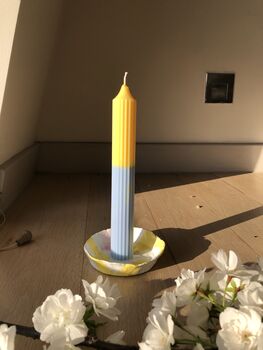 Two Tone Ribbed Pillar Candle, 11 of 12