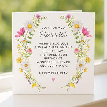 Daisy Birthday Poem Card Personalised For Her Or Friend, 4 of 7