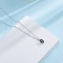Very Tiny Genuine Sapphire Oval Pendant Necklace, thumbnail 3 of 12