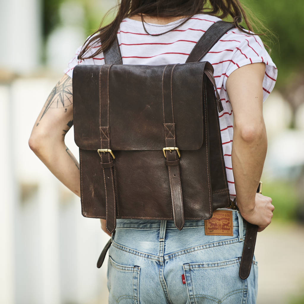 Handmade Leather Backpack By Vida Vida