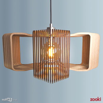 Zooki 17 'Xenu' Wooden Pendant Light, 4 of 10