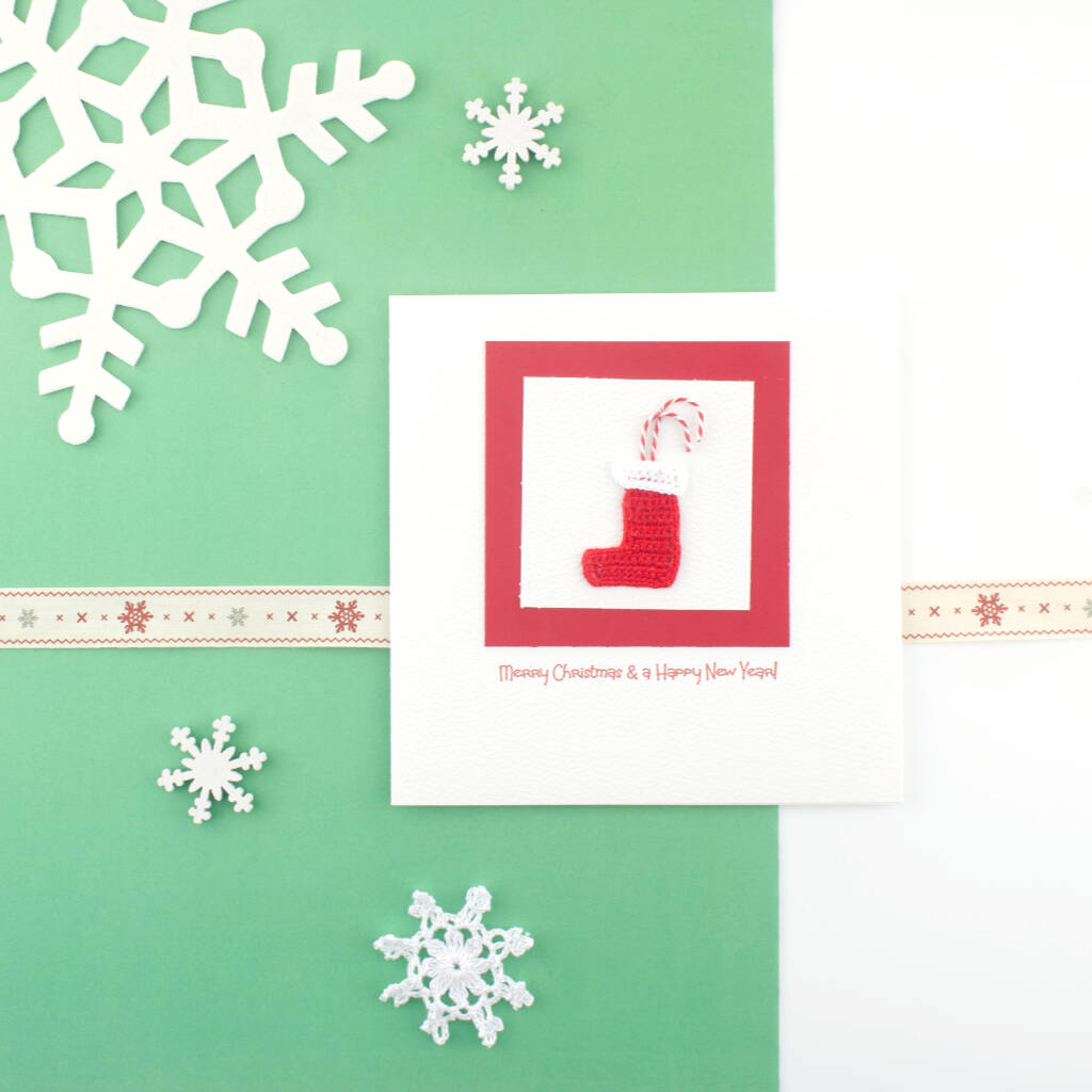 handmade christmas stocking card limited edition by nyoki handmade