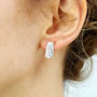 Mismatched Stamped Silver Studs, thumbnail 3 of 5