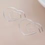 Silver Plated Sparkly Open Heart Earrings, thumbnail 2 of 4