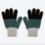 Miss Pompom Grey Colourblock Wool Gloves, thumbnail 1 of 3