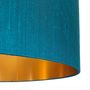 Teal Silk Lampshades With Copper Or Gold Lining, thumbnail 2 of 10
