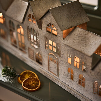 Snowy Townhouses Christmas Candle Holder, 4 of 5